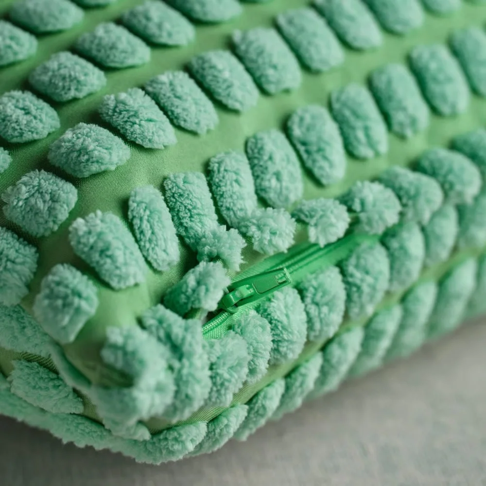 Textured Mint Green Decorative Throw Cushion Cover